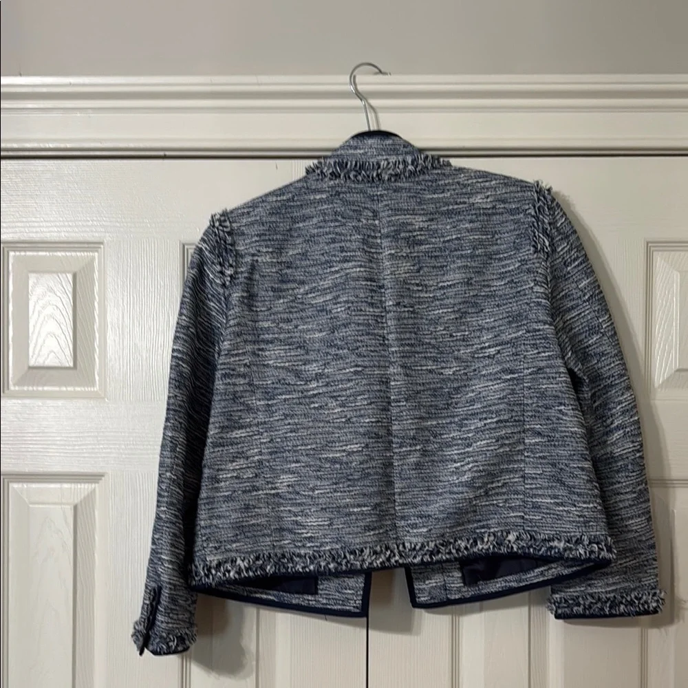 COACH Blue and White Textured Jacket - Picture 3 of 3